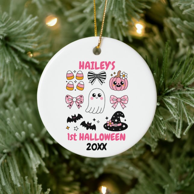 Personalized First Halloween Ceramic Ornament (Tree)
