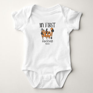 Personalized first halloween outfit , my first boo baby bodysuit