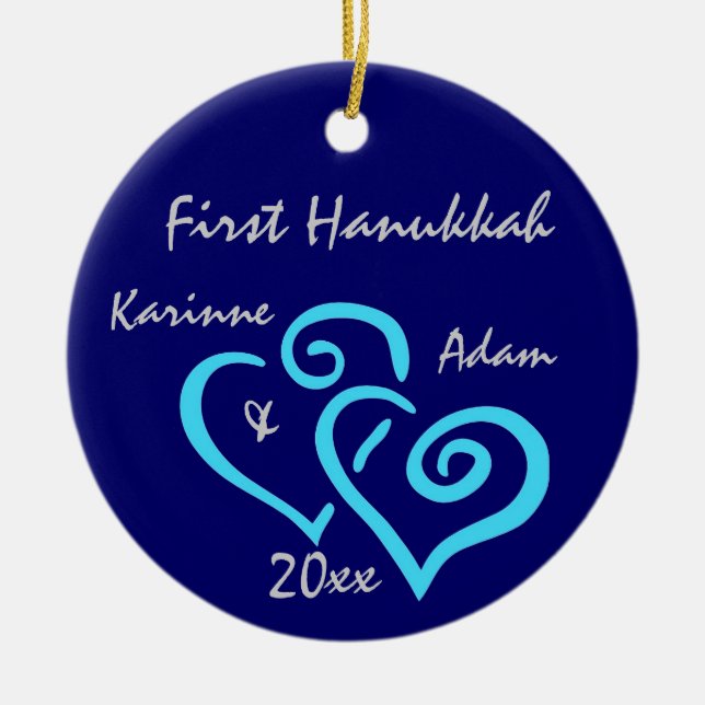 Personalized First Hanukkah Ornament (Front)