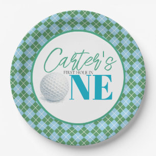 Personalized First Hole in One Golf Paper Plate