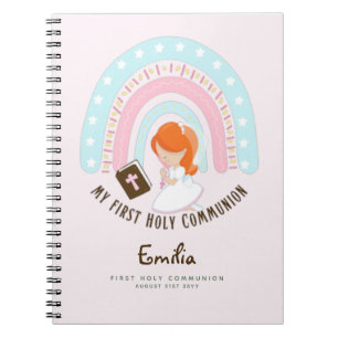 Personalized First Holy Communion Red Hair Girl No Notebook