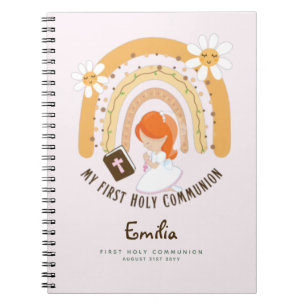 Personalized First Holy Communion Red Hair Girl No Notebook