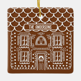 Personalized First Home Gingerbread Christmas Ceramic Ornament