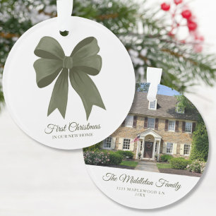Personalized First Home New House Photo Christmas Ornament