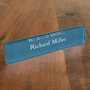 Personalized First & Last Name Blue Nameplate
