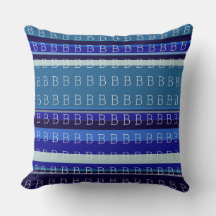 personalized first letter of your name blue throw pillow
