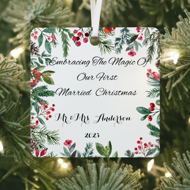 Personalized First Married Christmas Ornament (Insitu)