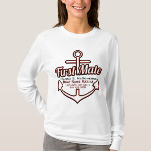 Personalized First Mate Anchor Nautical Tee