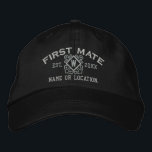 Personalized First Mate Nautical Monogram & more Embroidered Hat<br><div class="desc">A classic crossed anchors nautical style with a monogram applique,  a custom personalized embroidered cap for a first mate of special occasions.  A great gift idea!
 
 


 
Use the "Ask this Designer" link to contact us with your special design requests or for some assistance with any of your customization needs.</div>