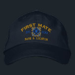 Personalized First Mate Nautical Monogram & more Embroidered Hat<br><div class="desc">A classic crossed anchors nautical style with a monogram applique,  a custom personalized embroidered cap for a first mate of special occasions. 
 
 


 
Use the "Ask this Designer" link to contact us with your special design requests or for some assistance with any of your customization needs.</div>