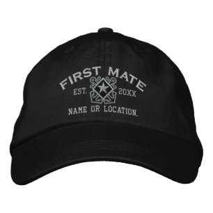 Personalized First Mate Nautical Star Embroidery Embroidered Hat