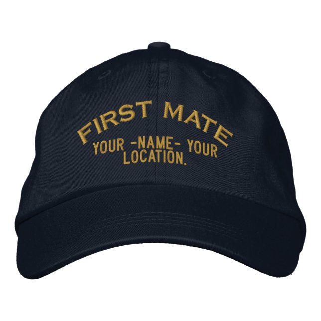 Personalized First Mate Nautical Style Hat (Front)