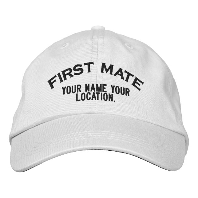 Personalized First Mate Nautical Style Hat (Front)