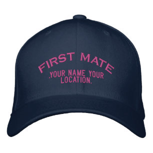 Personalized First Mate Nautical Style Hat