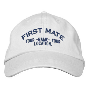 Personalized First Mate Nautical Style Hat