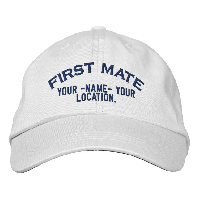 Personalized First Mate Nautical Style Hat (Front)