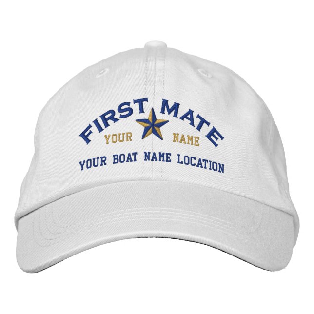 Personalized First Mate Star Ball Cap Embroidery (Front)