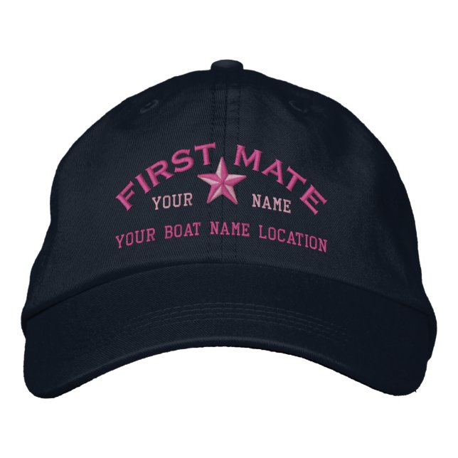 Personalized First Mate Star Ball Cap Embroidery (Front)