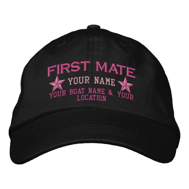 Personalized First Mate Stars Cap Embroidery (Front)