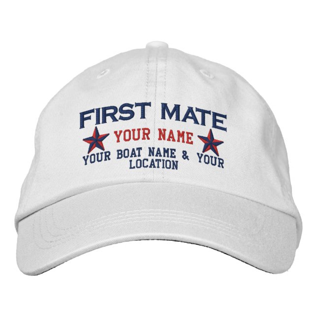 Personalized First Mate Stars Cap Embroidery (Front)