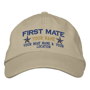 Personalized First Mate Stars Cap Embroidery
