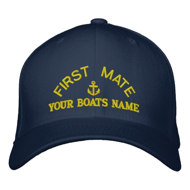 Personalized first mate  yacht crew embroidered hat (Front)