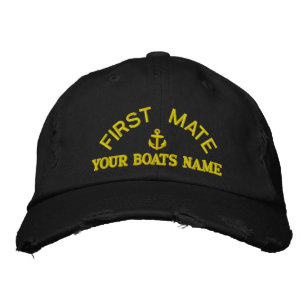 Personalized first mate yacht crew embroidered hat
