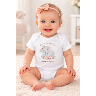 Personalized First Mother’s Day  Mommy & Baby Name Bodysuit