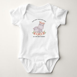 Personalized First Mother’s Day  Mommy & Baby Name Bodysuit