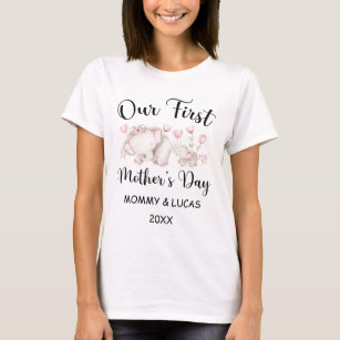 Personalized First Mothers Day 2021, Custom Names  T-Shirt
