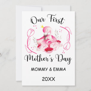 Personalized First Mothers Day 2025, Custom Names Holiday Card