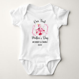 Personalized First Mothers Day, Custom Name & year Baby Bodysuit