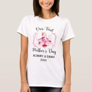 Personalized First Mothers Day, Custom Name & year T-Shirt