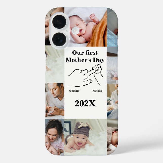 Personalized First Mother's day Photo Collage  Case-Mate iPhone Case (Back)