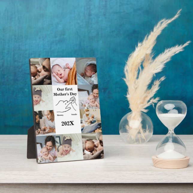 Personalized First Mother's day Photo Collage  Plaque (Side)