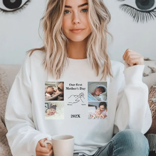Personalized First Mother's day Photo Collage Sweatshirt