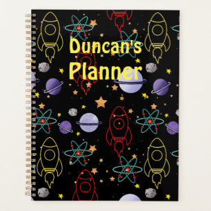 Personalized First Name Space Themed Planner