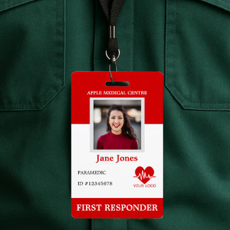 Personalized First Responder Photo ID Security Badge