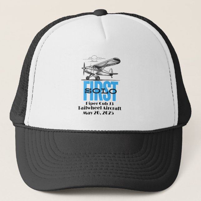 Personalized First Solo | PILOT | Airplane |Simple Trucker Hat (Front)