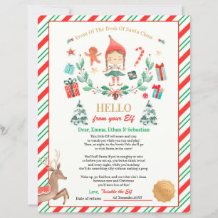 Personalized First Time Elf Arrival Letter