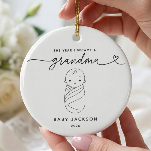 Personalized First Time Grandma Ornament (Creator Uploaded)