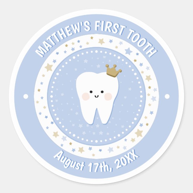 Personalized First Tooth Milestone Sticker (Front)