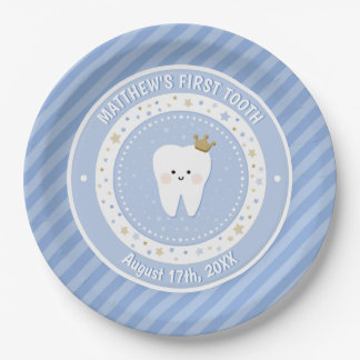 Personalized First Tooth  Paper Plate