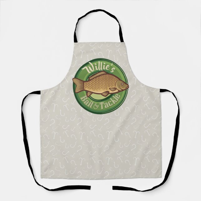 Personalized Fish and Tackle Shop Fishing Angler Apron (Front)