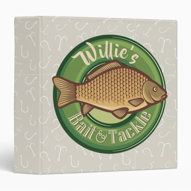 Personalized Fish and Tackle Shop Fishing Angler Binder (Front/Spine)