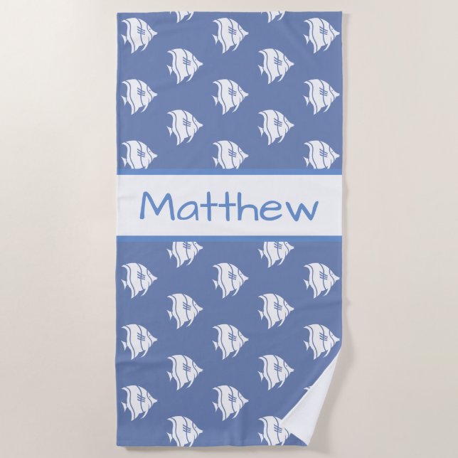 Personalized Fish Beach Towel (Front)