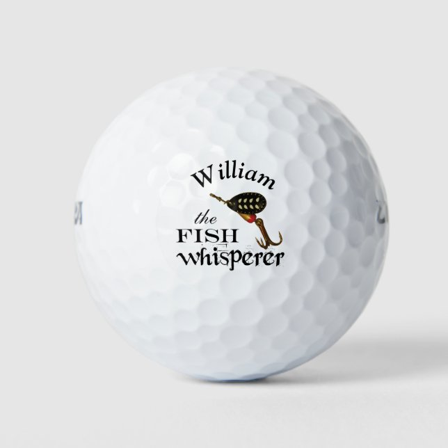 Personalized Fish Whisperer Golf Balls (Front)