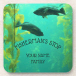 Personalized Fisherman's Stop Coaster<br><div class="desc">Perfect for feel-good fishing or sailing decor. Features one of my photographs with changeable text. Enjoy!</div>