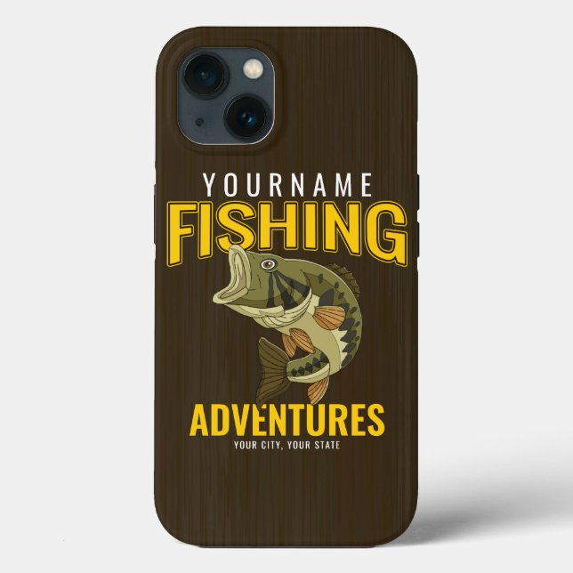 Personalized Fishing Adventures Bass Fish Angler  Case-Mate iPhone Case (Back)