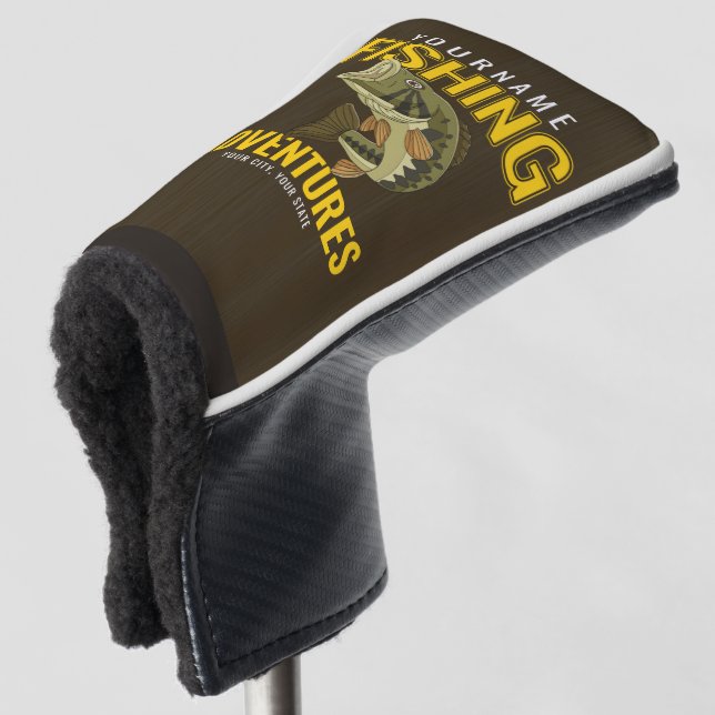 Personalized Fishing Adventures Bass Fish Angler Golf Head Cover (3/4 Front)